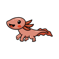 Obraz premium Cute axolotl cartoon vector illustration