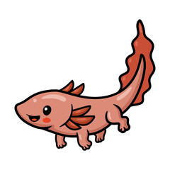 Cute axolotl cartoon vector illustration