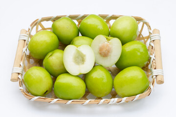 Milk jujube in bamboo basket