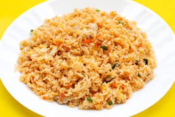 Fried rice in white plate