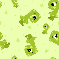 Cute green dino pattern
