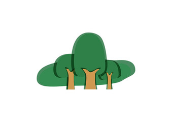 Illustration of three small trees