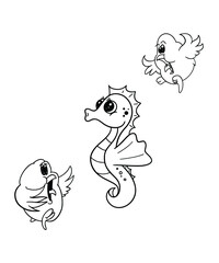 Easter Walrus  And Bird Coloring Page