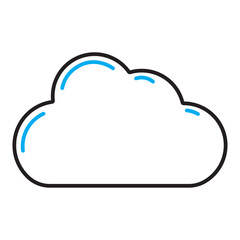 Cloud line in flat style. Internet technology. Continuous one line drawing. Vector illustration. stock image. 