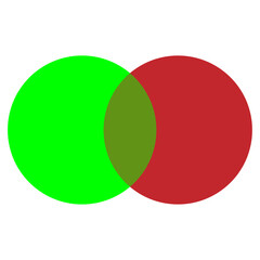 Intersecting circles in flat style. Business circle. Geometric element. Round logo. Vector illustration. stock image. 