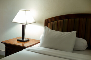 bedroom in the luxury hotel at night