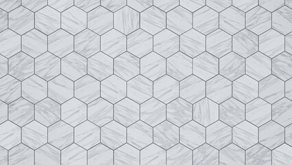 Grey white marble floor tiles in hexagon pattern, modern kitchens and bathrooms  tile floors