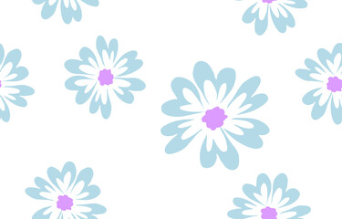 Vector seamless flower pattern background. beautiful color floral vector illustration