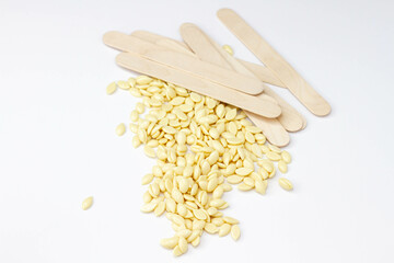 Shugaring. Young woman skin care. Spa, laser epilation, depilation.