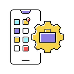 crowdsourcing business color icon vector sign illustration