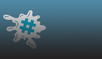 An illustration of hashtag symbol isolated on a blue background.