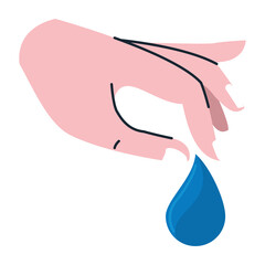 hand with water drop