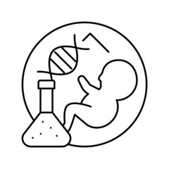 child birth genetic line icon vector illustration