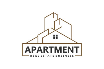 Urban City Apartment Building Real Estate Business Chart Logo design