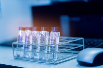 Laboratory pipette, science research concept,  test tube