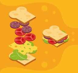 isometric sandwish ingredients