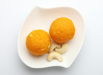 indian sweet motichoor laddoo also know as bundi laddu motichur laddoo are made of gram flour very...