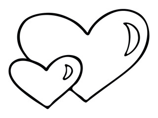 Simple hand drawn heart illustration isolated on a white background. Cute valentine's day heart doodle.