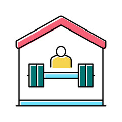 sport exercise at home color icon vector illustration