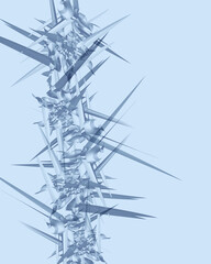 blue spikes on a light blue background