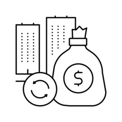 real estate investment line icon vector isolated illustration