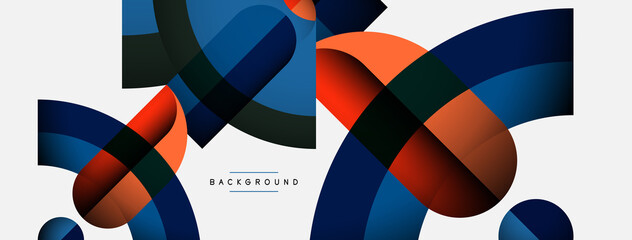 Obraz premium Trendy shapes, color minimal design composition, lines and shadows for wallpaper banner background or landing page