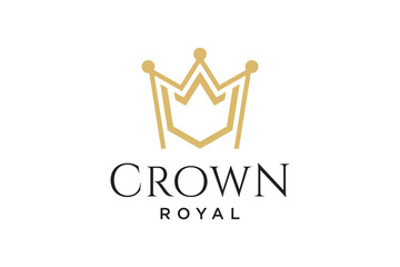 initial logo letter V with crown vector symbol illustration design