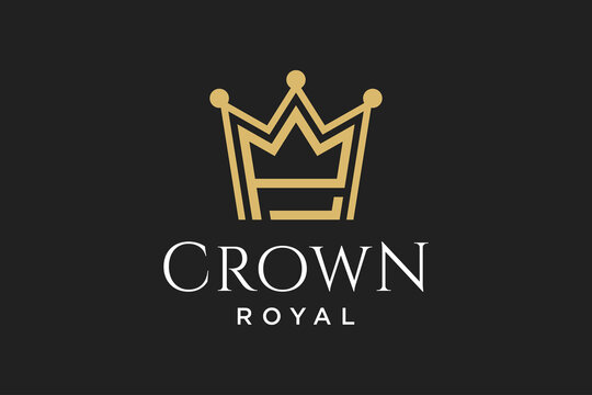 initial logo letter P with crown vector symbol illustration design