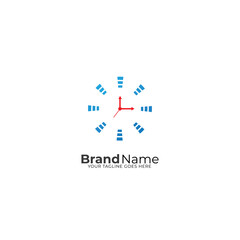 Clock logo. Stopwatch time logo illustration. Simple design on white background.