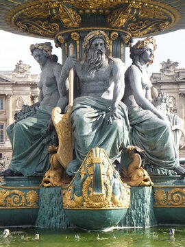 "Fontaine des Mers" fountain of the sea, built in 1840, King & Venuses of the sea, Paris