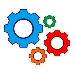 colorfull gear machine symbol