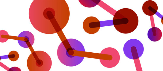 Abstract background. Round dots connected by lines. Trendy techno business template for wallpaper, banner, background or landing