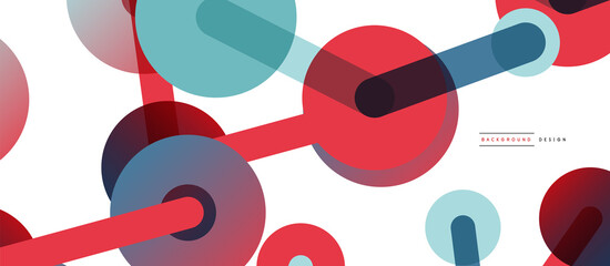 Abstract background. Round dots connected by lines. Trendy techno business template for wallpaper, banner, background or landing