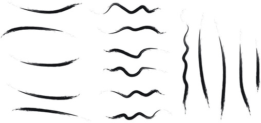 Set Of Vector black brush stroke eps 10, Black brush strokes silhouettes,  Grunge paintbrush. Set of grunge black brush strokes for artistic design elements