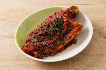 Deep–fried fish and chili sauce