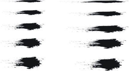 Set Of Vector black brush stroke eps 10, Black brush strokes silhouettes,  Grunge paintbrush. Set of grunge black brush strokes for artistic design elements