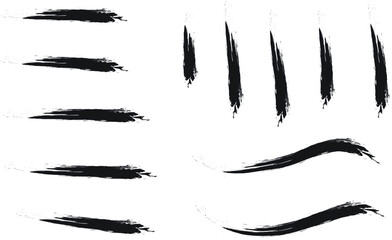 Set Of Vector black brush stroke eps 10, Black brush strokes silhouettes,  Grunge paintbrush. Set of grunge black brush strokes for artistic design elements