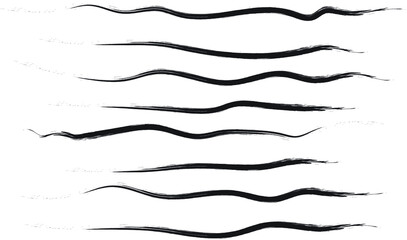 Set Of Vector black brush stroke eps 10, Black brush strokes silhouettes,  Grunge paintbrush. Set of grunge black brush strokes for artistic design elements