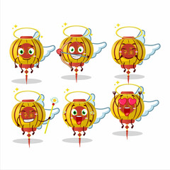Yellow chinese lamp cartoon designs as a cute angel character