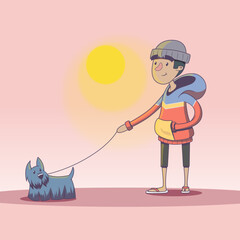 boy with a dog 