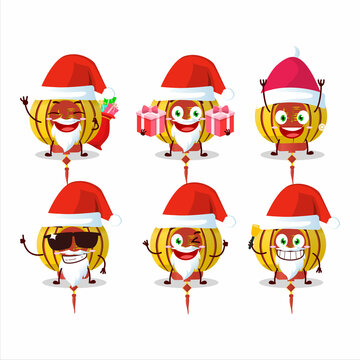 Santa Claus emoticons with yellow chinese lamp cartoon character