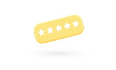 Five star badge isolated on white background, Service rating award