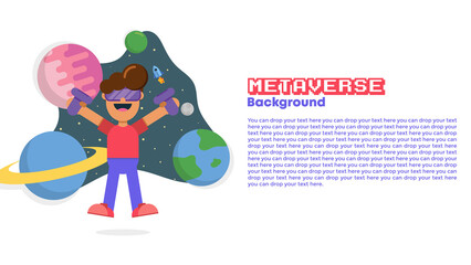 Vector of Live in Metaverse Background. Perfect for metaverse design, metaverse template, etc.