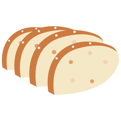 Sliced sourdough vector illustration in flat color design