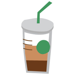 Takeaway coffee vector illustration in flat color design