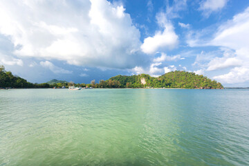 tropical island with sky