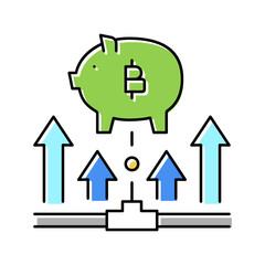 fundraising digital coin ico color icon vector illustration