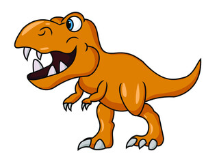 Yellow Dinosaur Character Cartoon, Vector Illustration