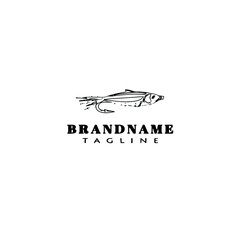 fishing lure logo cartoon design template icon black isolated vector