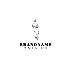 fishing lure logo cartoon design template icon black isolated vector